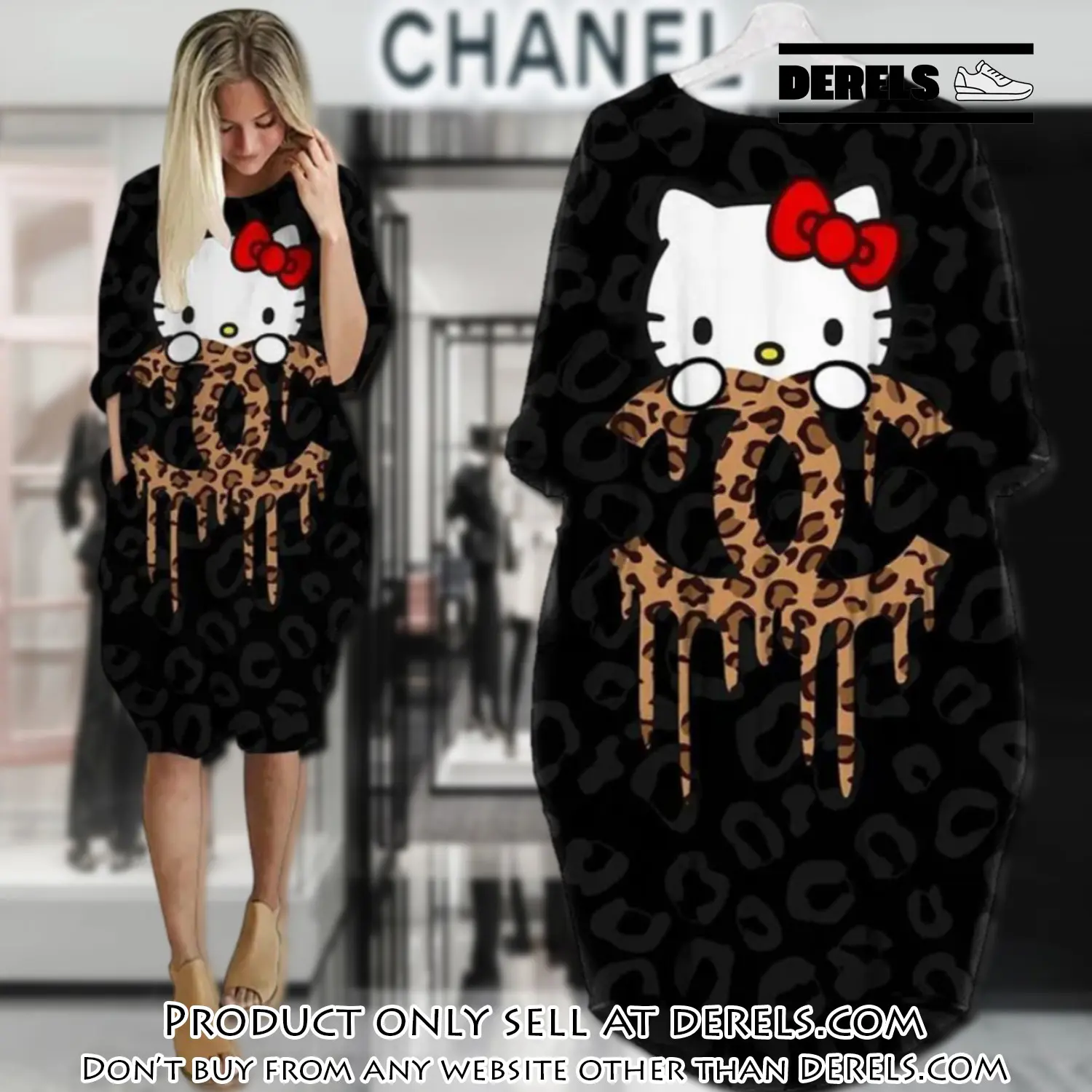 Chanel hello kitty batwing pocket dress luxury brand for women pd077 dr2424232